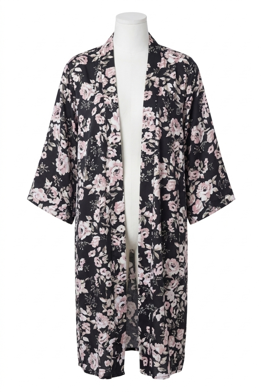 NEW SALTWATER LUXE polly floral kimono in black